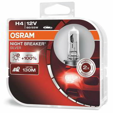 Комплект автоламп OSRAM Night Breaker Silver H4 60/55W 12V (64193 NBS_HCB)