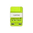 Зарядное устройство универсальное Partner, зеленый (2 USB, сдвижные контакты) ПР028519
