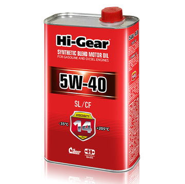 Масло моторное полусинтетическое Hi-Gear 5W40 SL/CF 1л (HG1140)