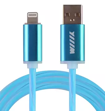 Кабель-переходник WIIIX (CBL710-U8-10BU) светящийся USB-8pin синий 1м