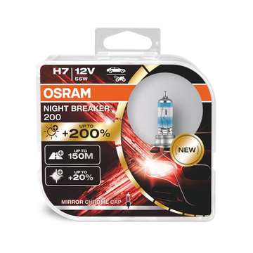 Комплект автоламп OSRAM Night Breaker H7 55W +200% 2шт.