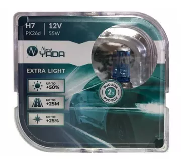 Автолампа H7 55W 12V Extra Light +50% YADA 907365 (к-т 2шт)