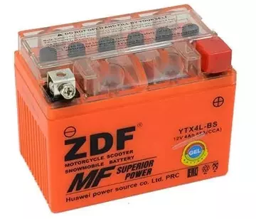 Аккумулятор мото ZDF 1204.2 е GEL Orange (YTX4L-BS)