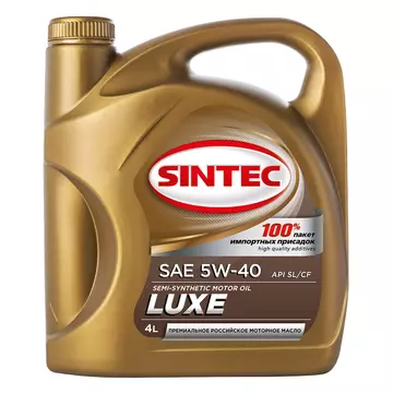 Масло моторное SINTEC Luxe 5w40 SL/CF 4л полусинтетическое