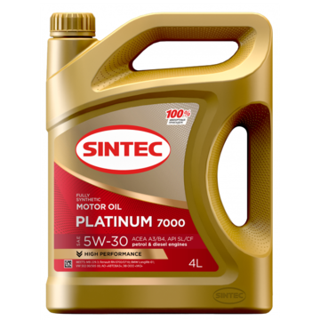Масло моторное SINTEC Platinum 7000 5w30 SL/CF A3/B4 4л синтетическое