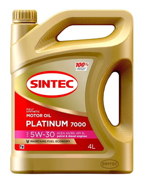 Масло моторное SINTEC Platinum 7000 5w30 SL A5/B5 4л синтетическое