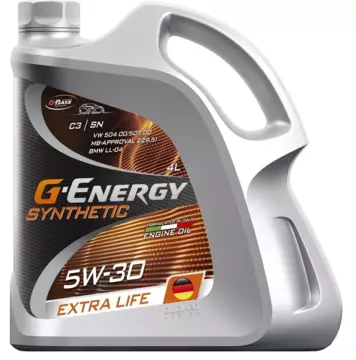 Масло моторное G-ENERGY Synthetic Extra Life 5w30 SN C3 4л синтетическое