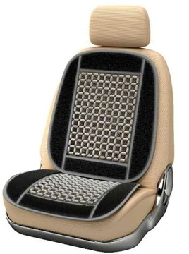 Накидка на сиденье NOVA BRIGHT (46871) деревянная, массажная черная с тканевой вставкой 92х45см