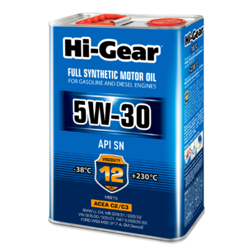 Масло моторное Hi-Gear (HG0334) 5W-30 SN ACEA С2/С3 4л синтетическое 