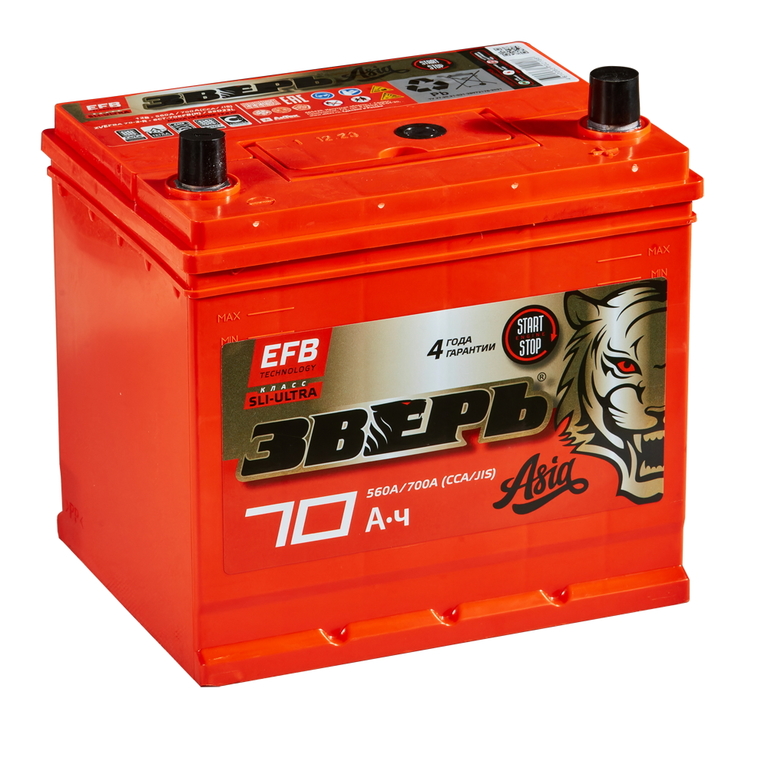 Купить Аккумулятор ЗВЕРЬ ZVEFBA 70-3-R D23 70Ач 720А (Азия) в