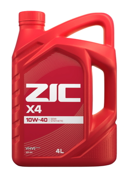 Масло моторное ZIC X4 10w40 SN 4л полусинтетическое