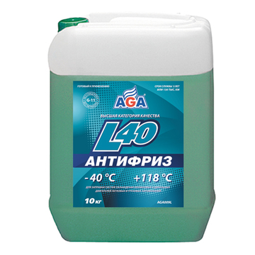 Антифриз готовый к применению AGA (AGA009L) сине-зеленый -40°С 10л