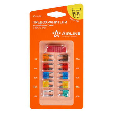 Предохранители "мини" (5-30А, 10 шт. имп.) YAFU-M-02 AIRLINE