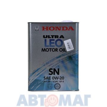 Масло моторное Honda Ultra LEO SN 0w20 4л синтетическое