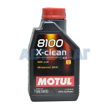 Масло моторное Motul 8100 X-Clean C3 5w30 1л синтетическое