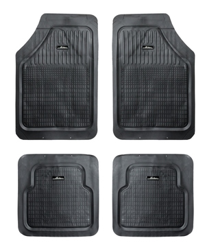 Ковры полимерные с отстегивающимся ковролином в салон автомобиля универсальные, цвет - серый/черный, комплект из 5ти ковров