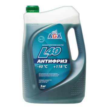 Антифриз готовый к применению AGA (AGA008L) сине-зеленый -40°С 5л