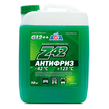 Антифриз готовый к применению AGA (AGA050Z) зеленый -42°С 10л