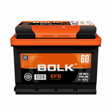 Аккумулятор BOLK EFB 60 А/ч 242х175х190 EN640 BOLK BEFB 60-3-L