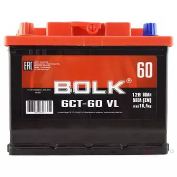 Аккумулятор BOLK Standart 60 А/ч прямая L+ 242x175x190 EN500 А РОССИЯ