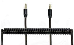 Аудио-кабель WIIIX 3,5мм черный спиральный 54-172см AUX