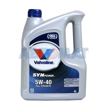 Масло моторное Valvoline Syn Power 5w40 4л синтетическое
