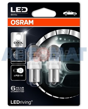 Комплект автоламп OSRAM Cool White P21W 12V (7556CW-02B)