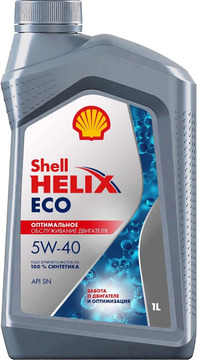 Масло моторное SHELL Helix ECO 5w40 1л синтетическое