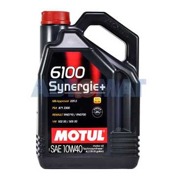 Масло моторное Motul 6100 Synergie+ 10w40 4л полусинтетическое