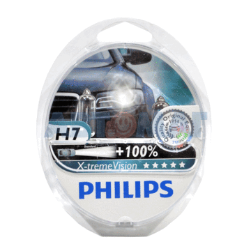Комплект автоламп PHILIPS X-treme Vision H7 55W 12V