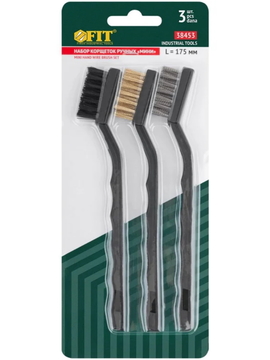 Набор щёток-мини FIT (38453) 3шт (латунная, нержавеющая сталь, нейлоновая)